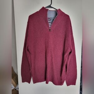 Hudson North Red Zip Up Sweater, Size XL